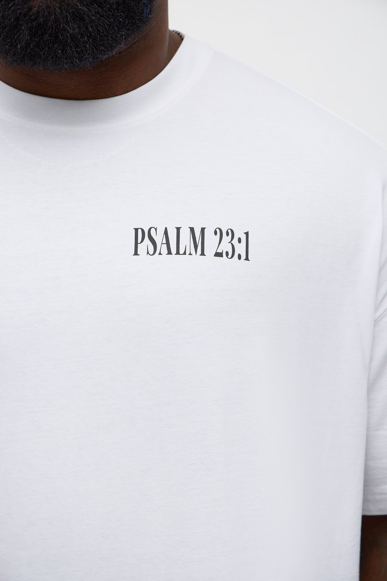 Psalms 23 Verse 1 Oversized Short Sleeve Tee - White