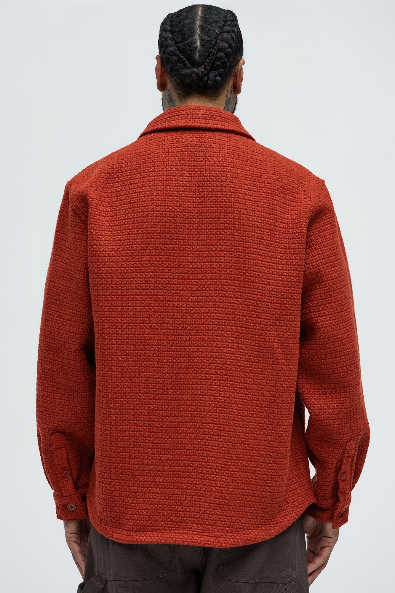 Linden Textured Button Up Shirt - Rust