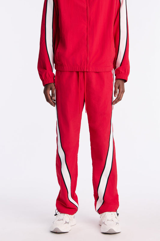 Straight Prep The Field Color Block Nylon Pant - Red/combo