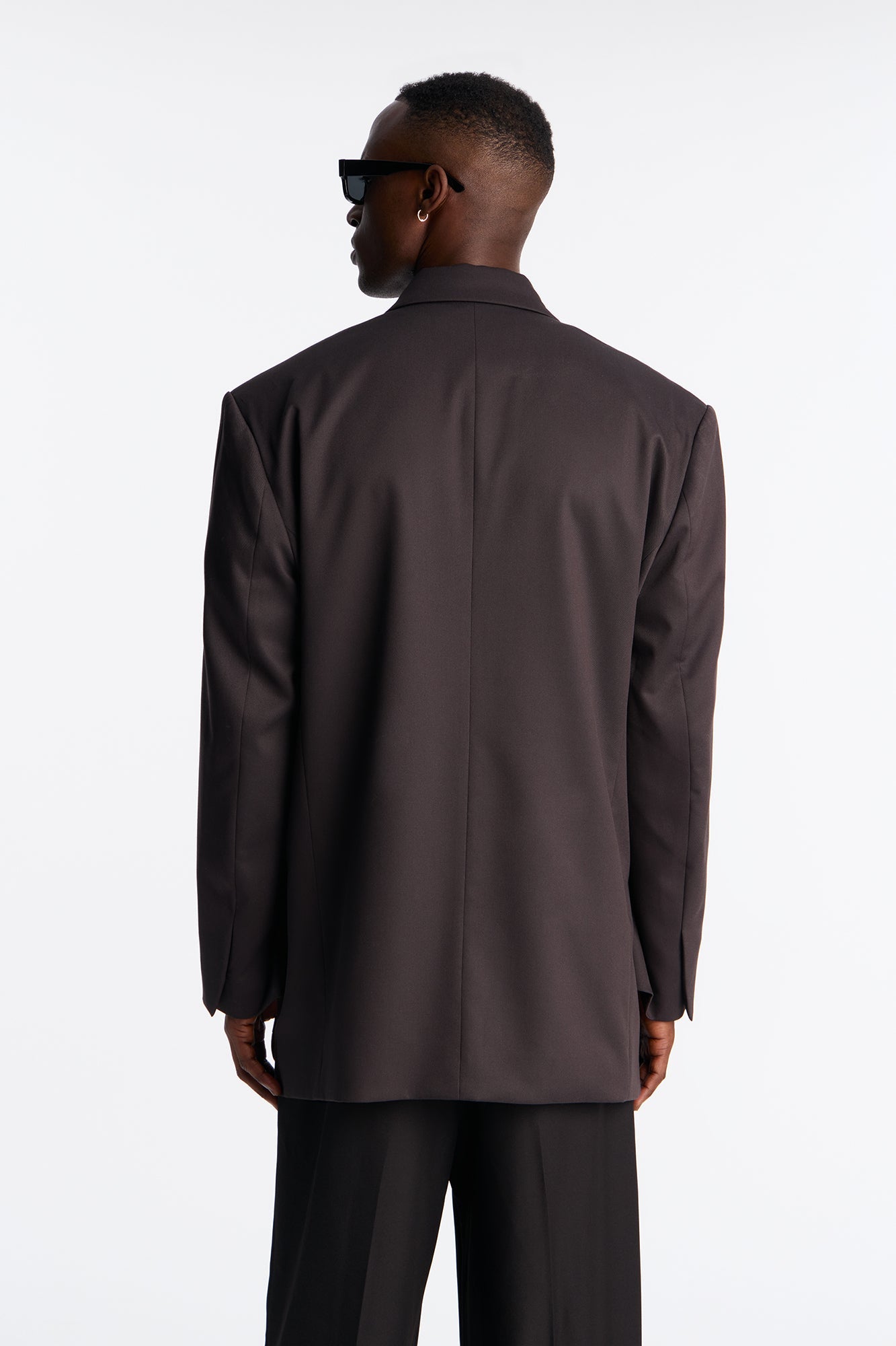 Oversized Quiet Authority Double Breasted Blazer - Brown