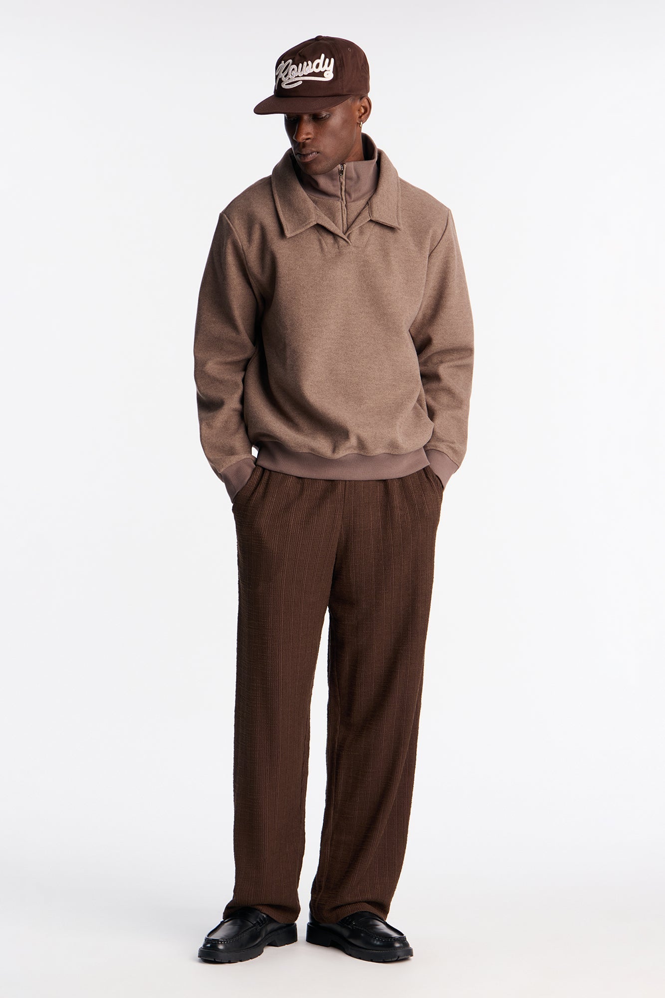 Baggy Dean Textured Pant - Brown