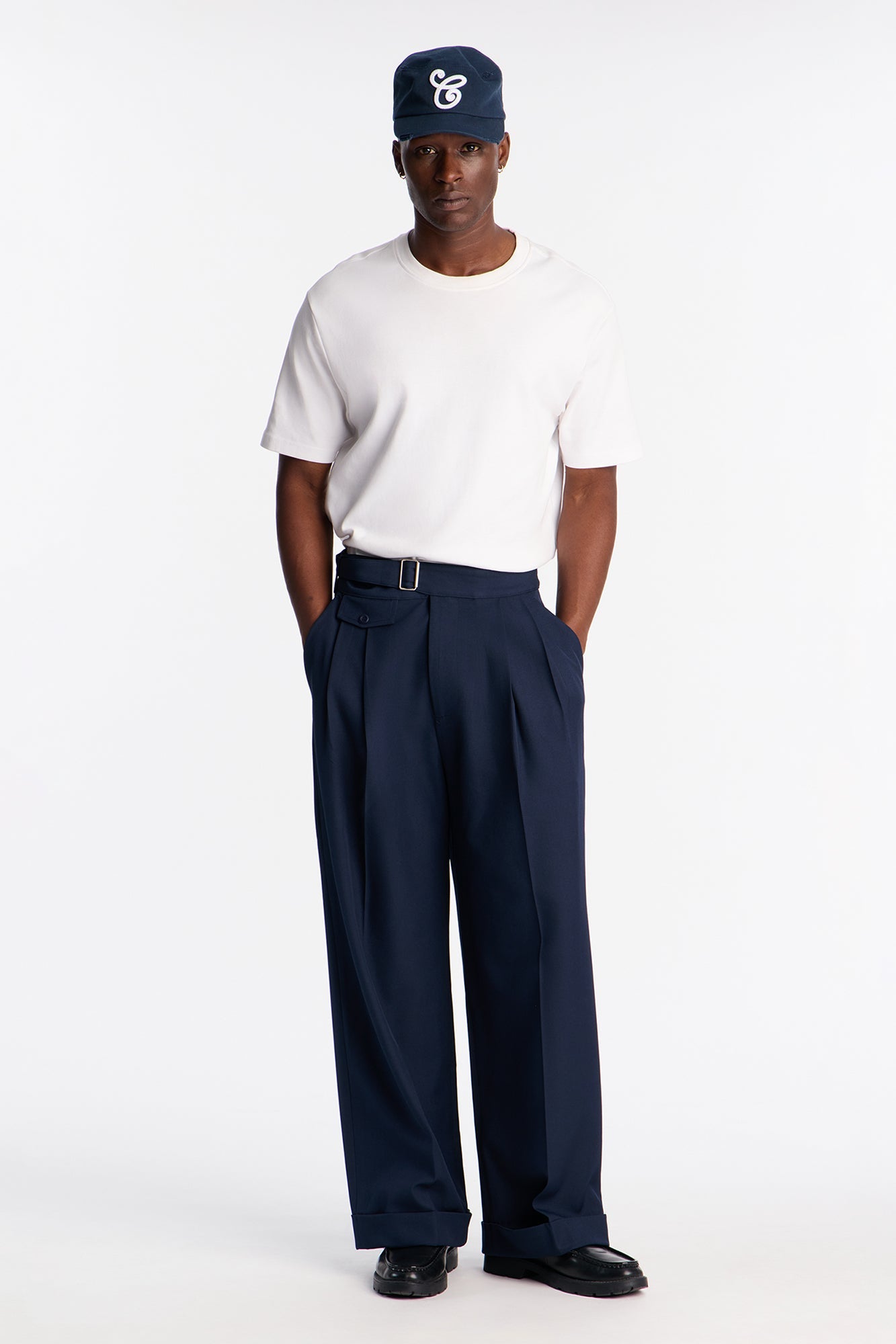 Wide Leg Vanderbilt Gurkha Trouser - Navy