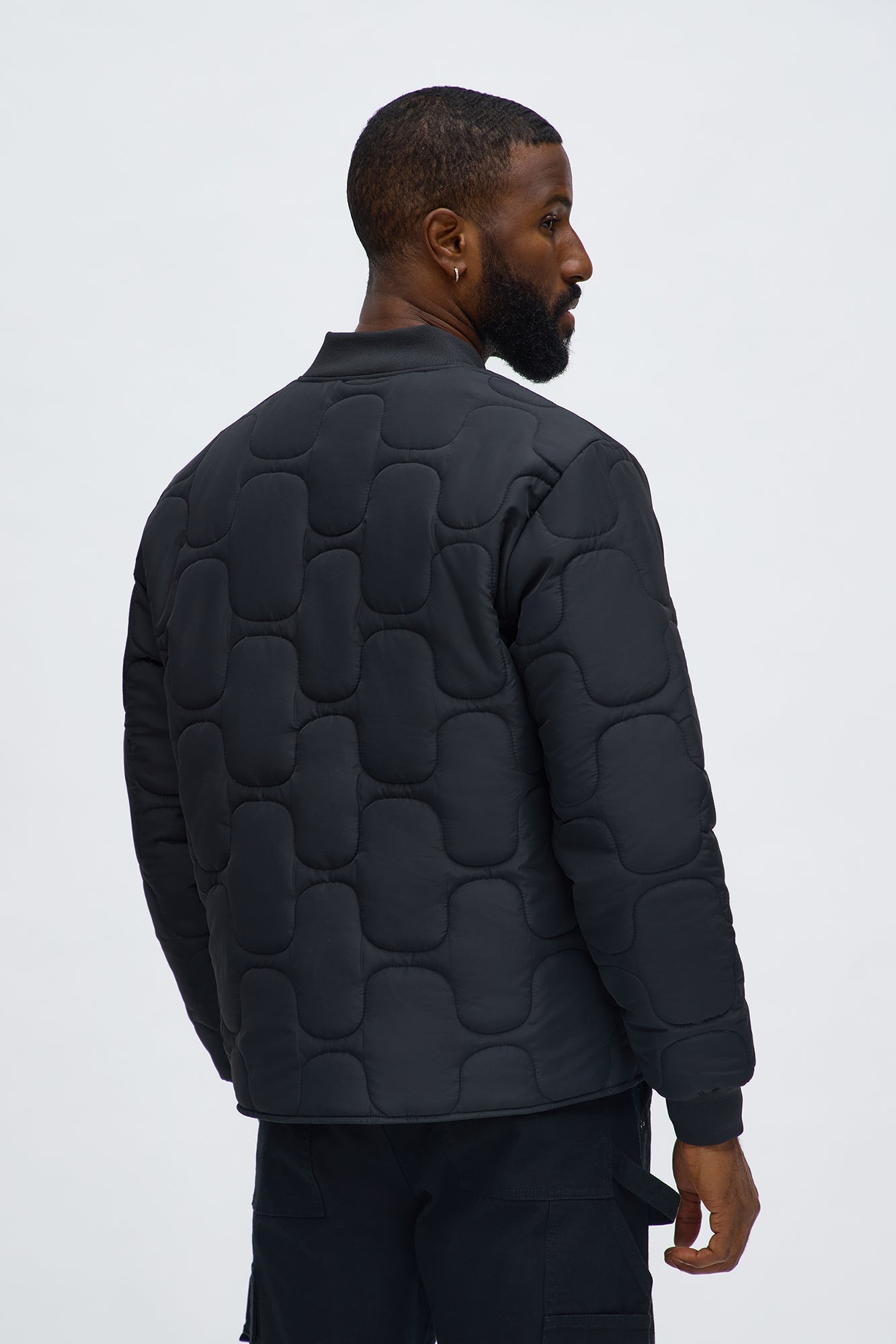 Geo Quilted Jacket - Black