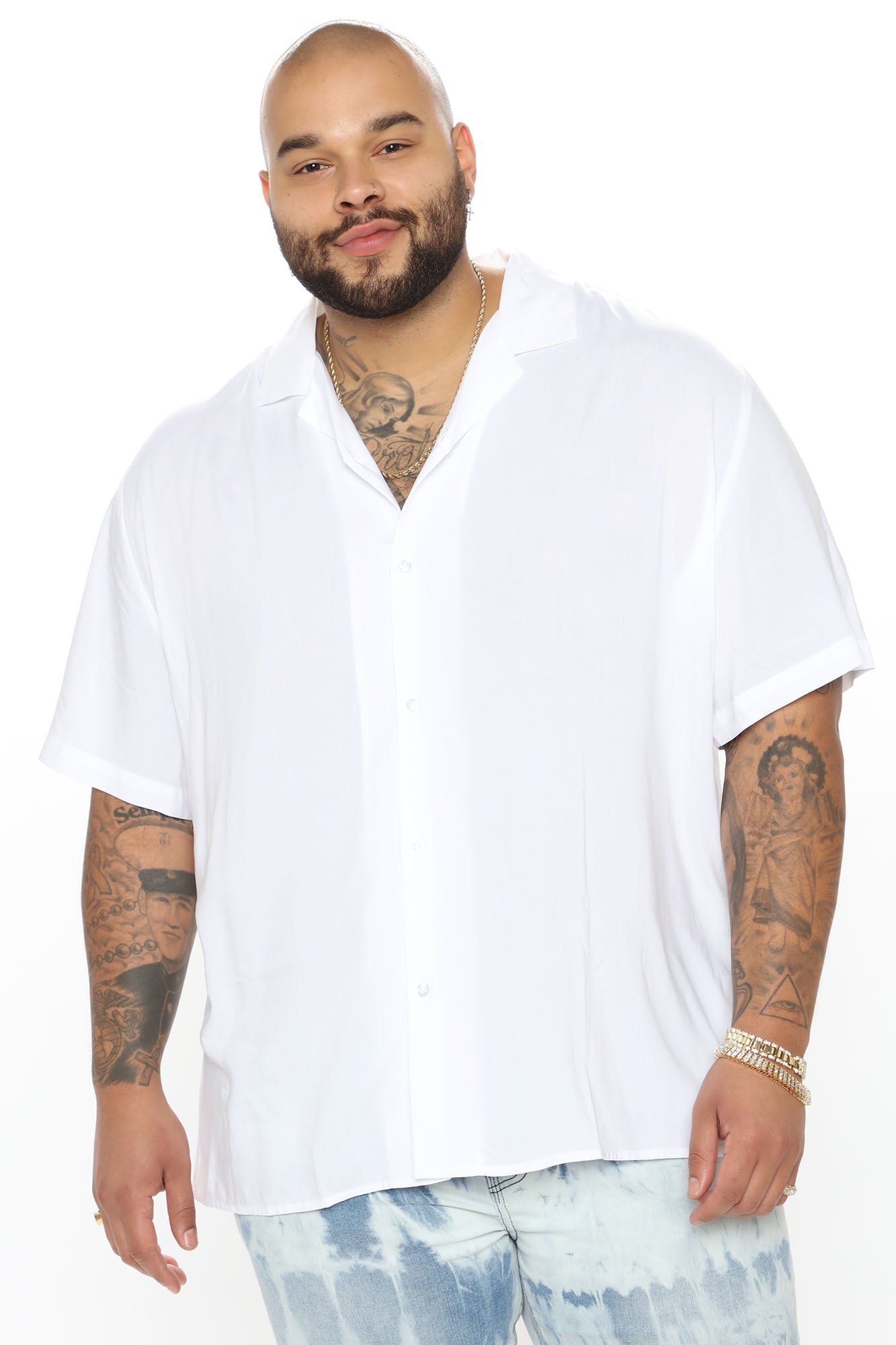 Dawson Relaxed Short Sleeve Cuban Collar Shirt - White
