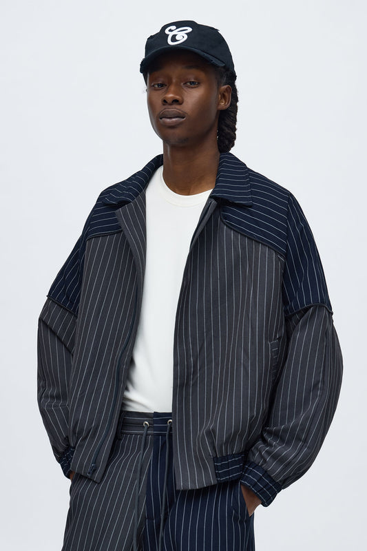 Too Easy Formal Bomber Jacket - Grey/combo