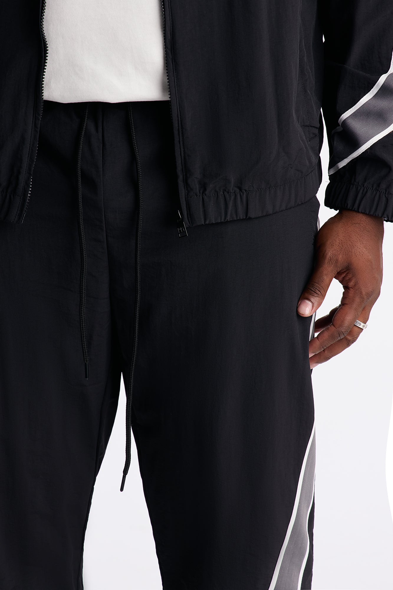 Straight Prep The Field Color Block Nylon Pant - Black/combo