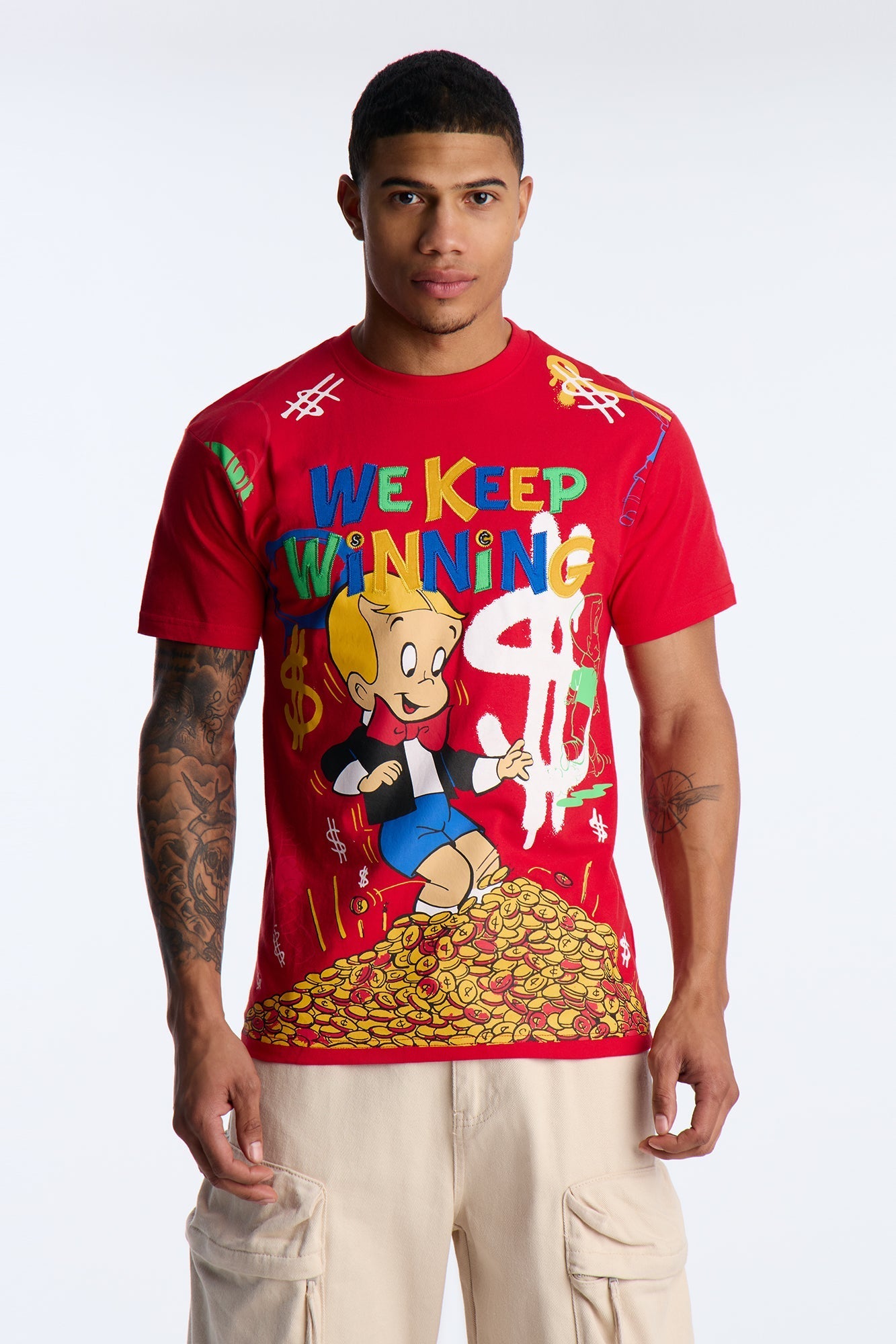 Richie Rich We Keep Winning Short Sleeve Tee - Red