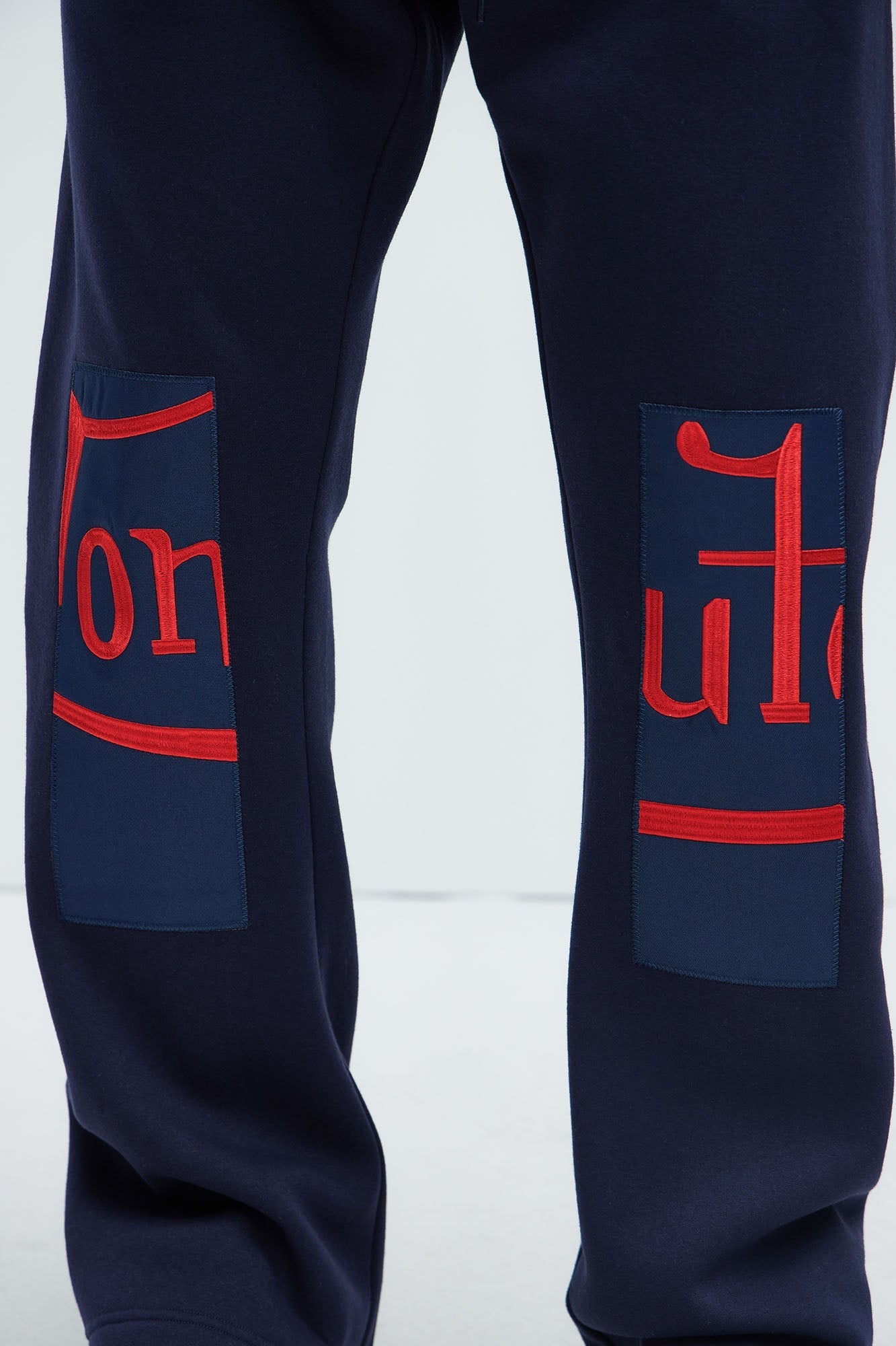 Von Dutch Split Flared Sweatpants - Navy