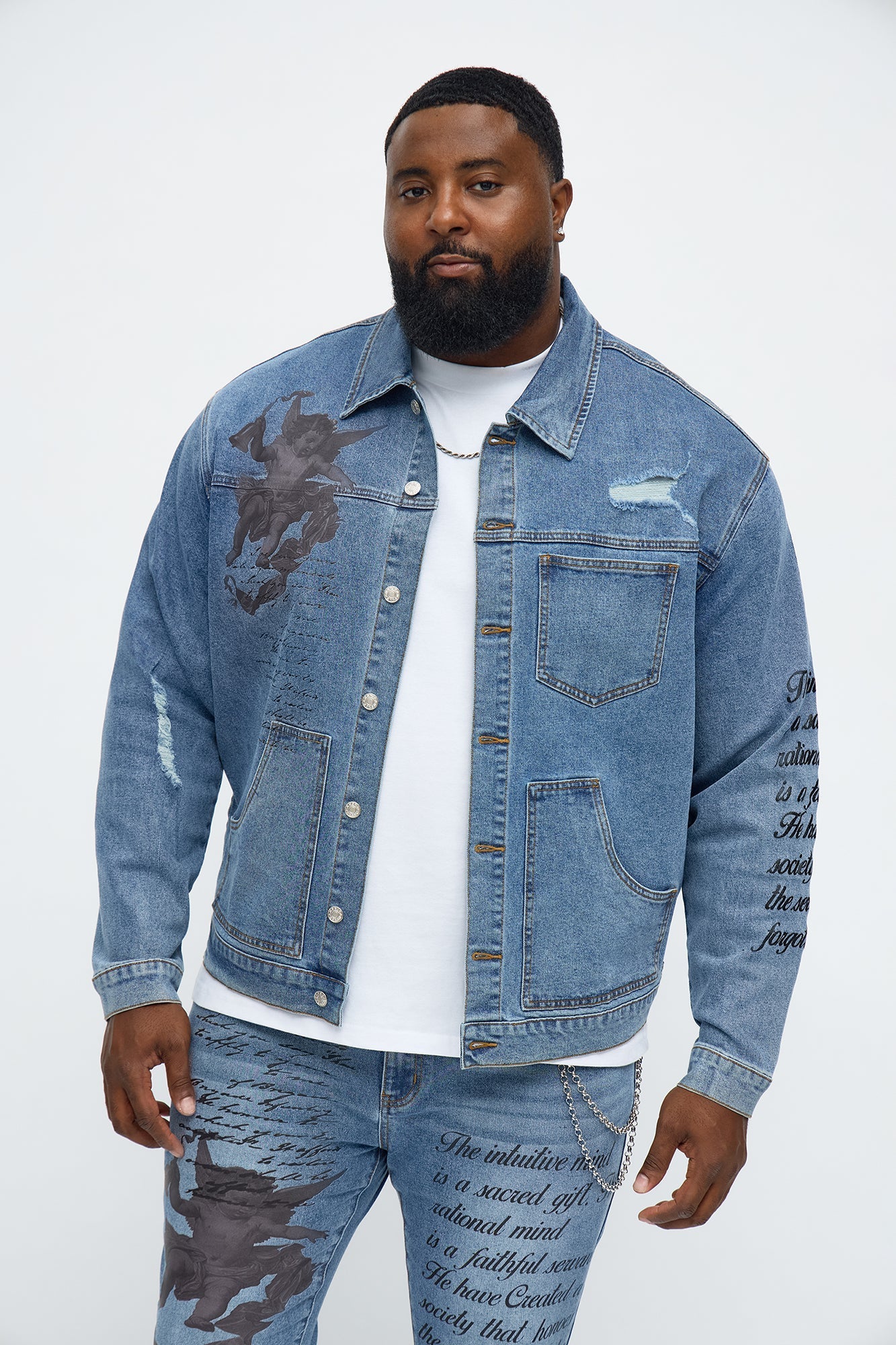 Scripted Streets Denim Trucker Jacket - Vintage Blue Wash