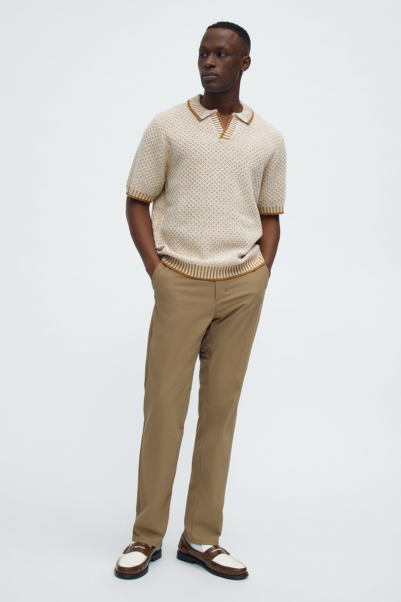 Knit Mercer Johnny Polo - Brown