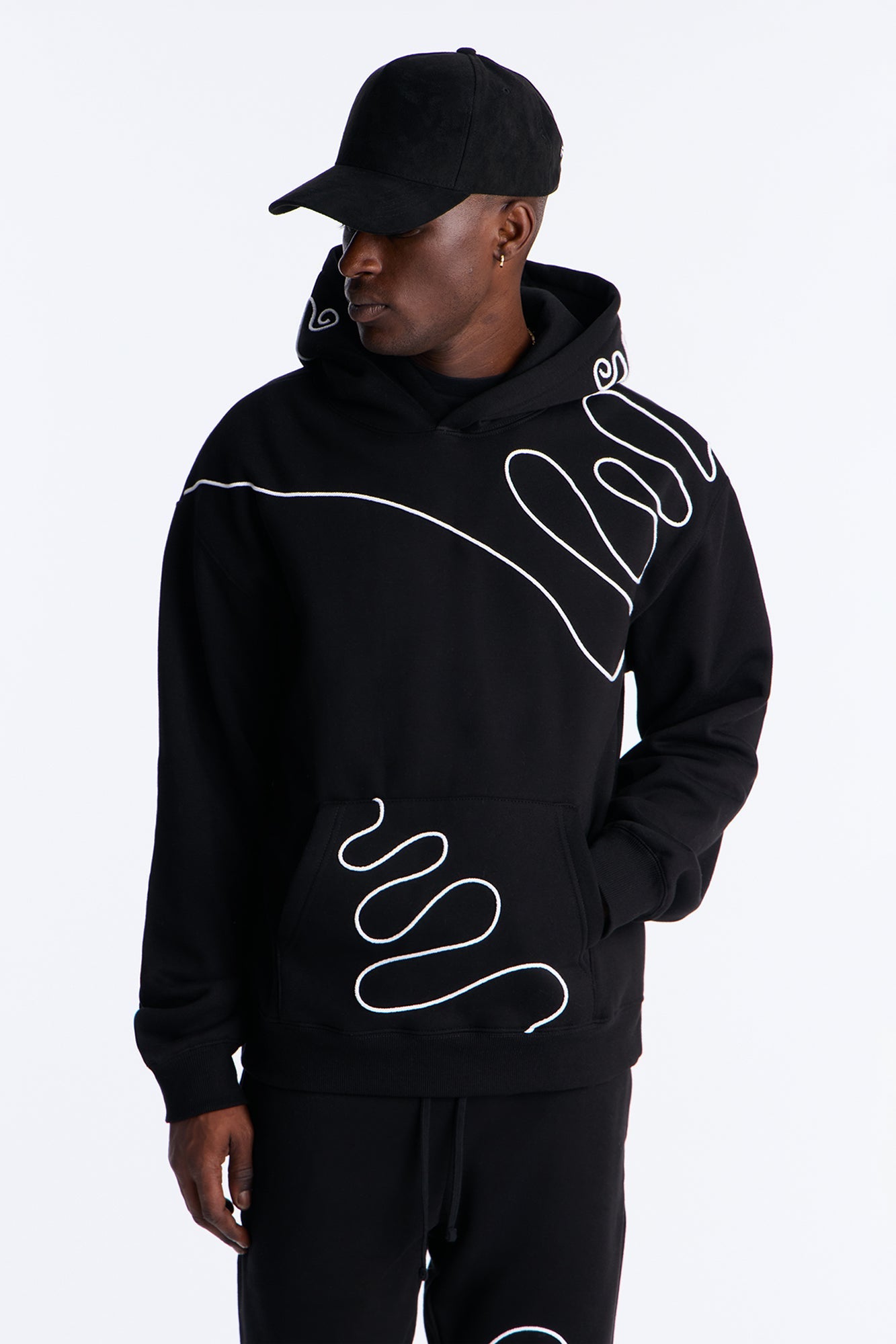 Lasso Embroidery Hoodie - Black
