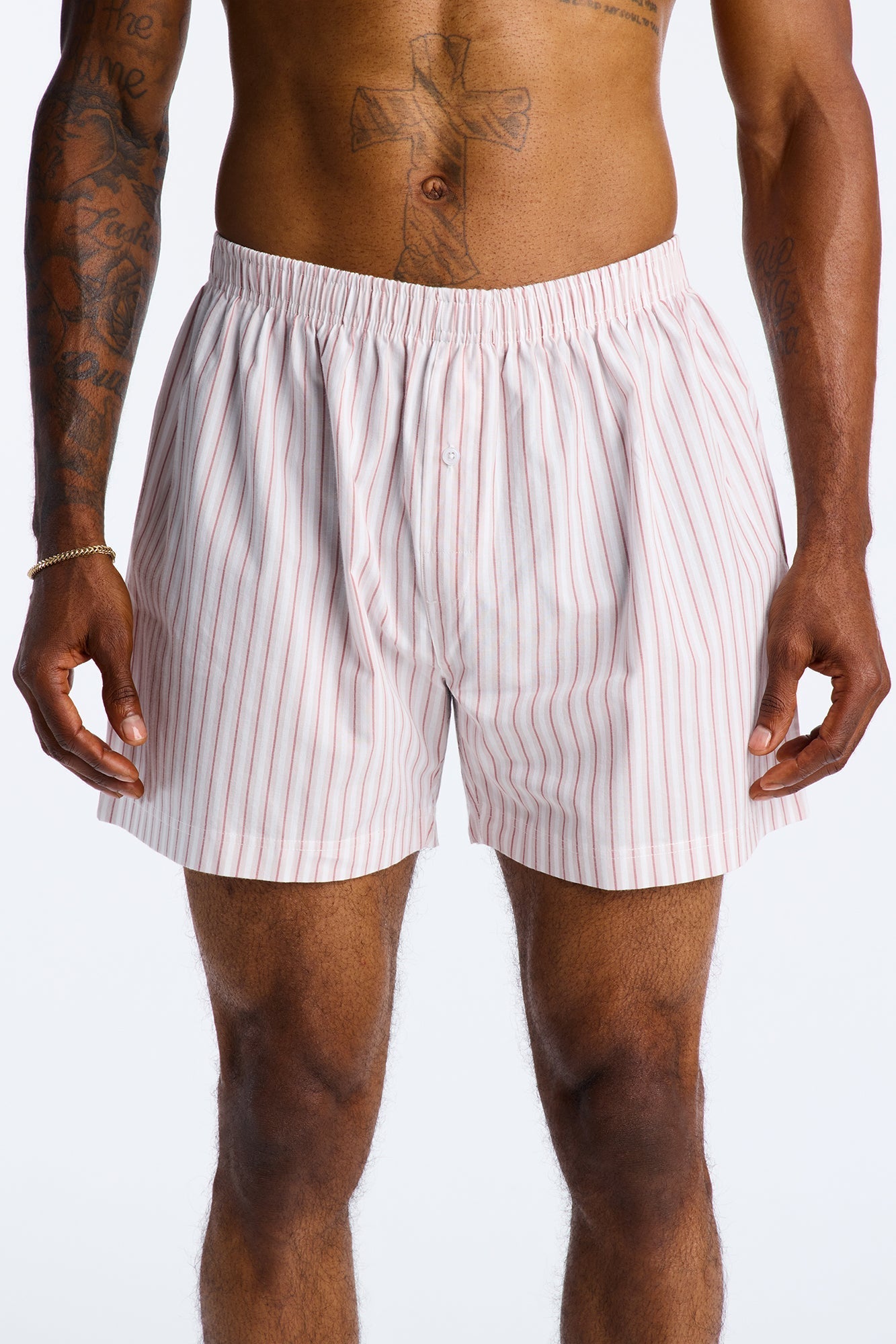 Classic Striped Cotton Boxer - Tan
