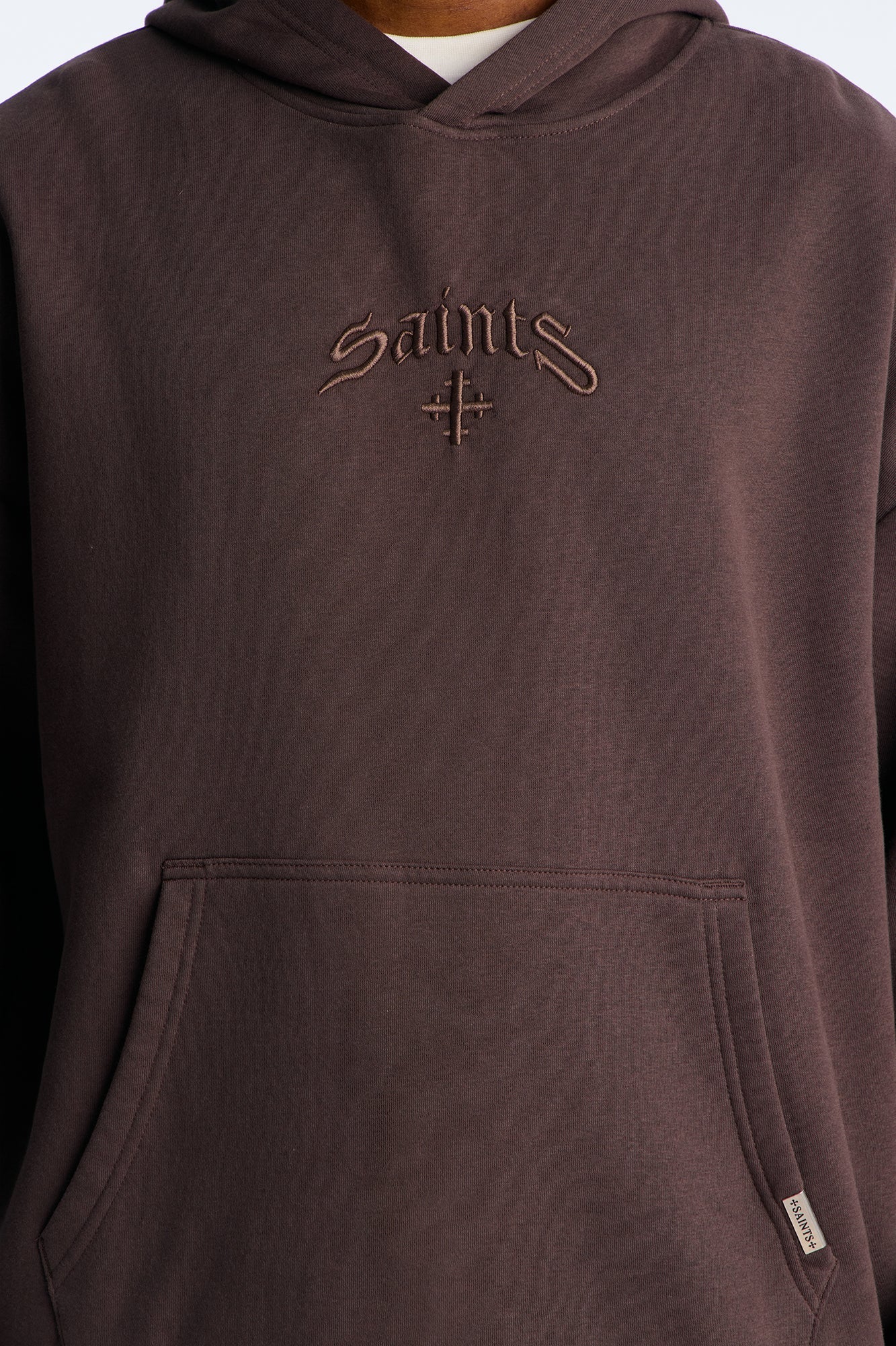 Saints Studio Embroidered Hoodie - Chocolate
