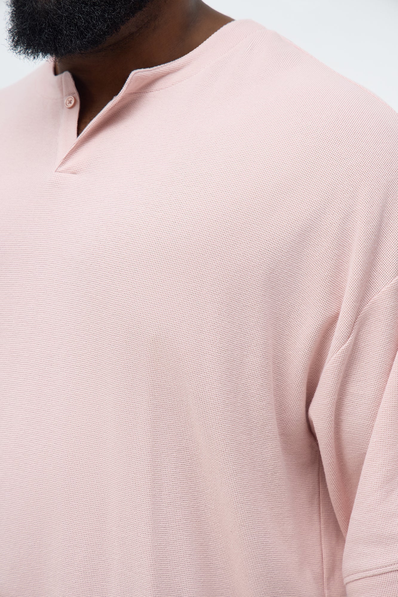 Relaxed Fit Classic Henley - Mauve