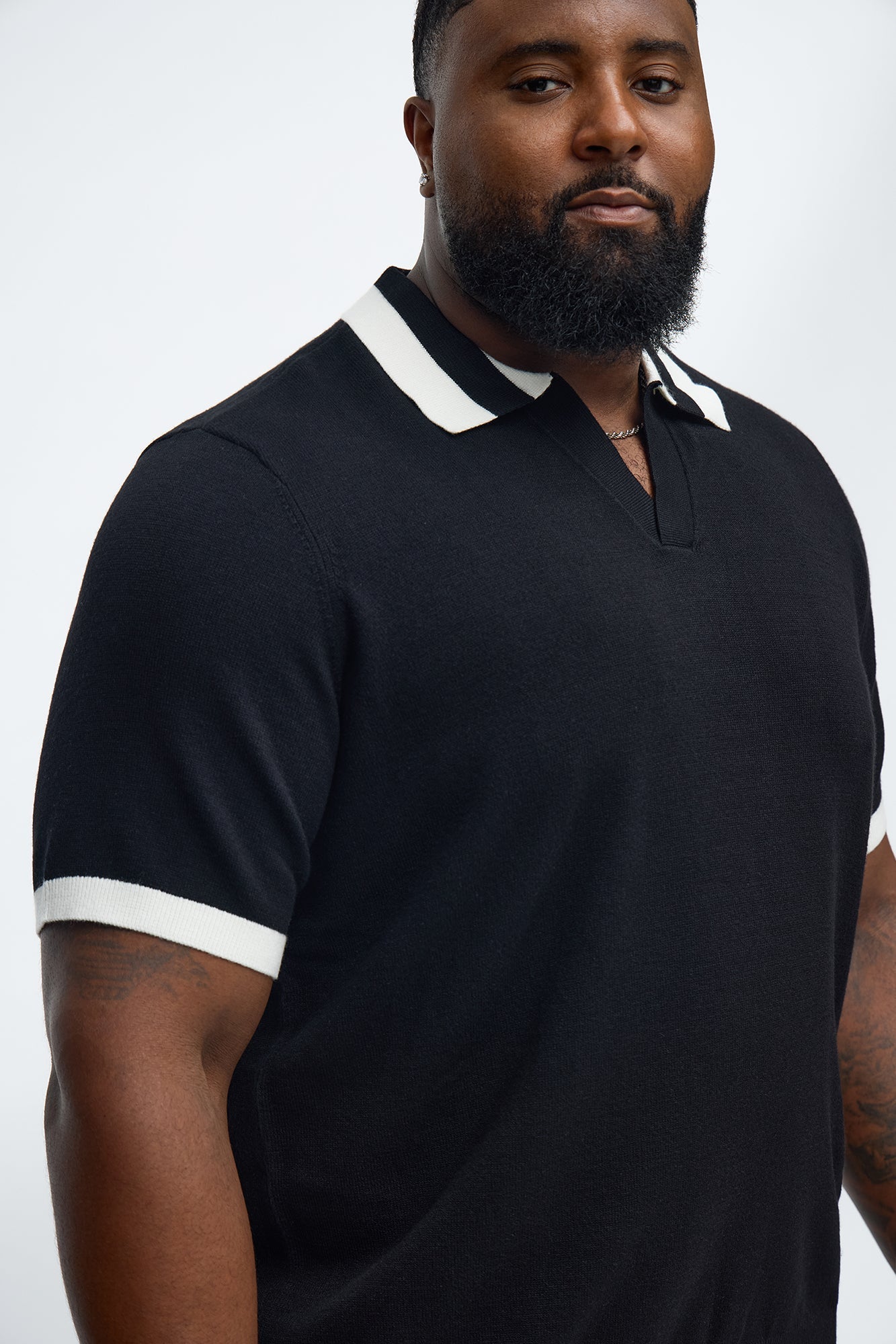 Capri In Fall Knitted Polo - Black/combo