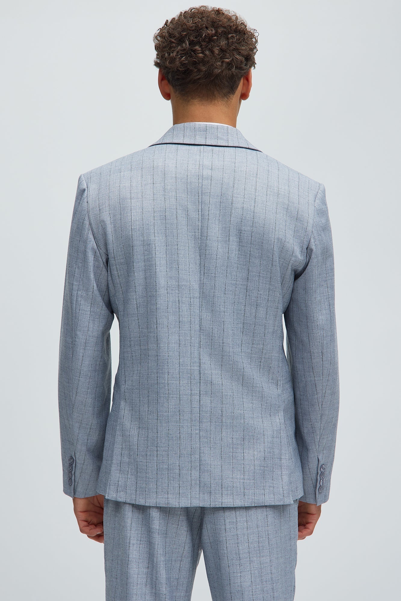 Roswel Textured Stripes Blazer - Grey
