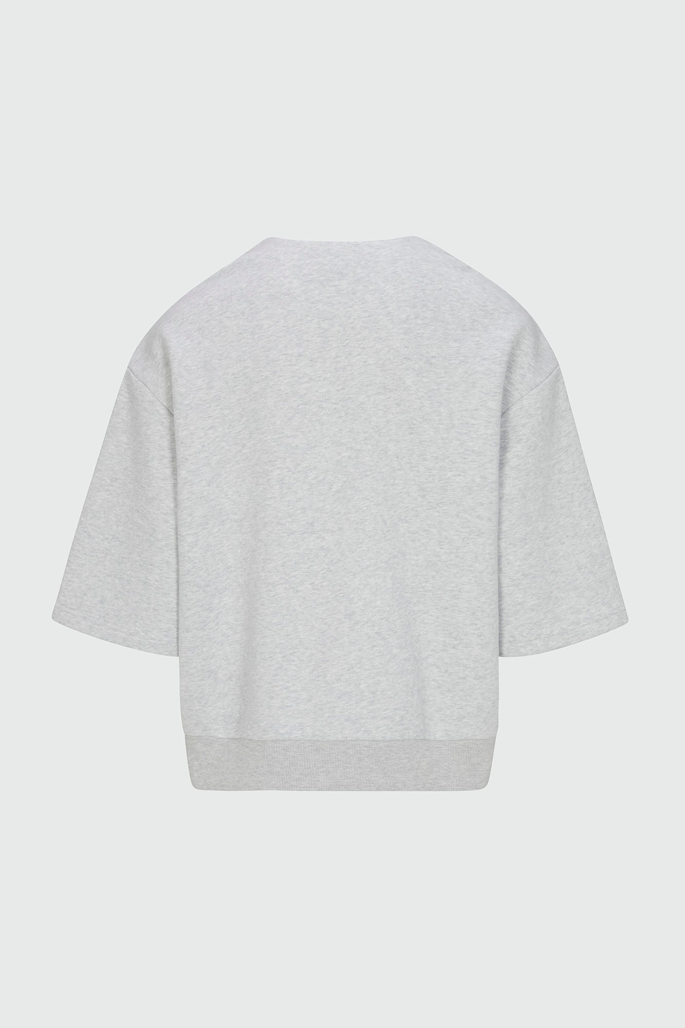 410 Relaxed Short Sleeve Henley Sweatshirt - Heather Grey