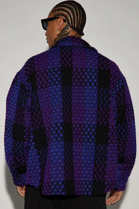 Beverly Tweed Shacket - Purple/combo