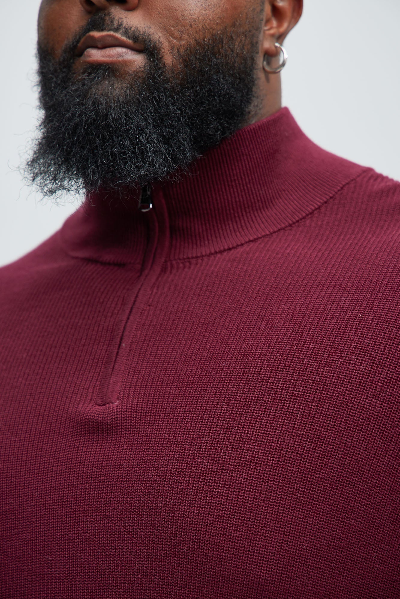 Shawn Quarter Zip Sweater - Red