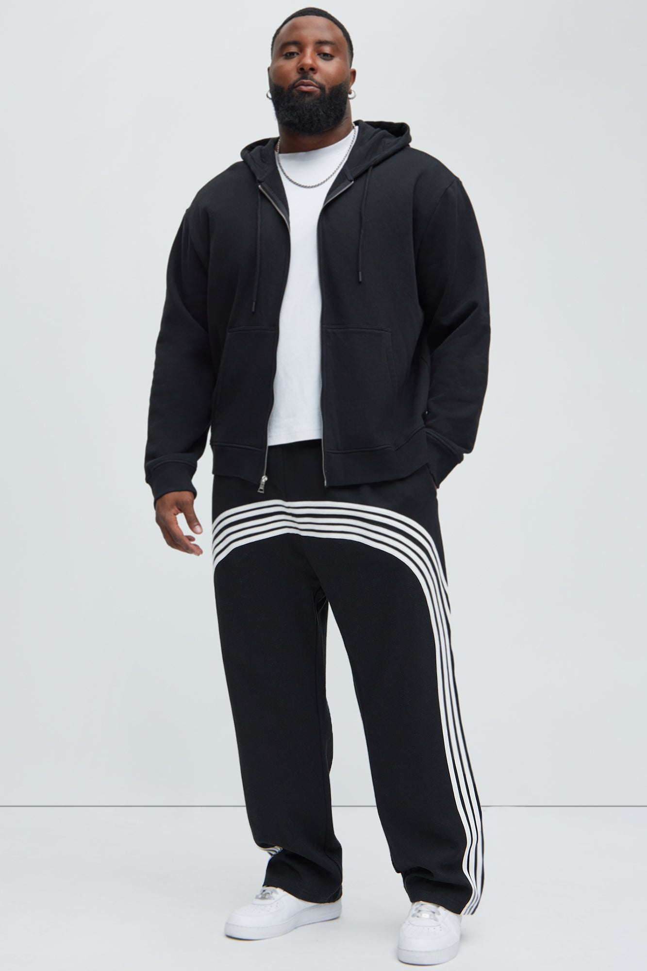 Tyson Race Course Striped Sweatpants - Black