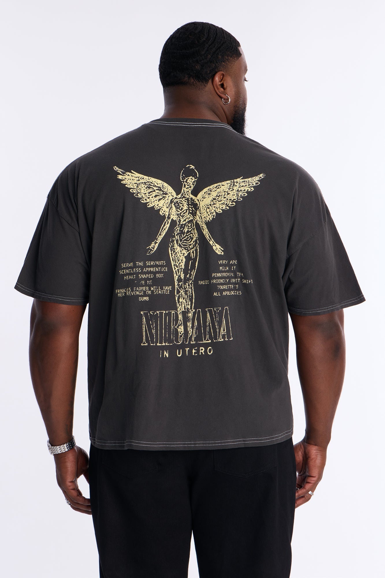 Nirvana Angel Utopia Boxy Short Sleeve Tee - Black