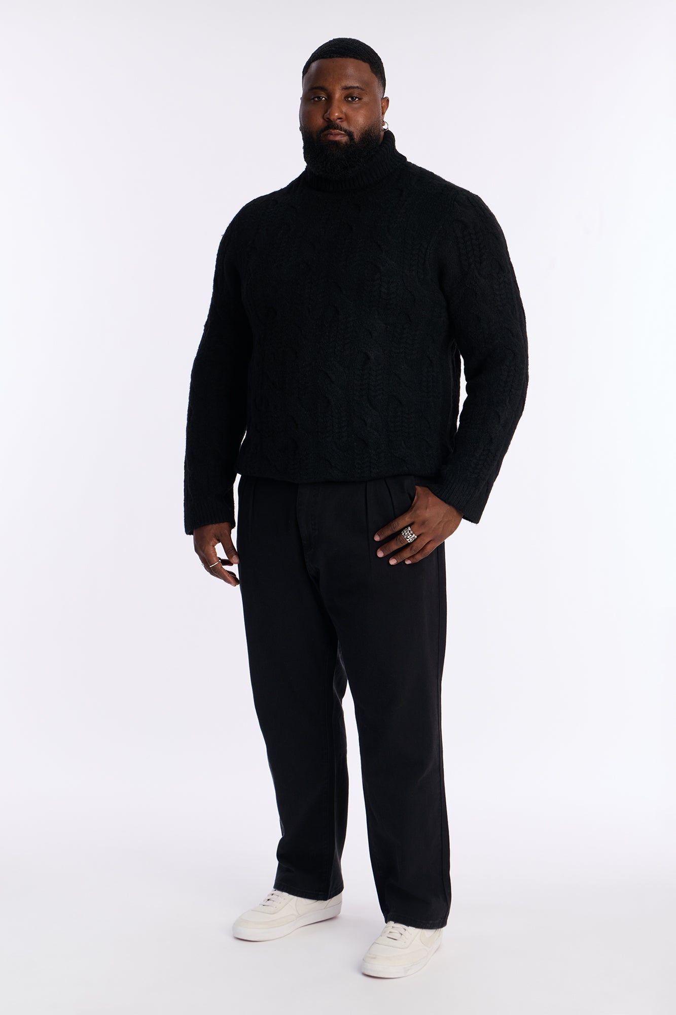 Straight Be Pleated Jean - Black