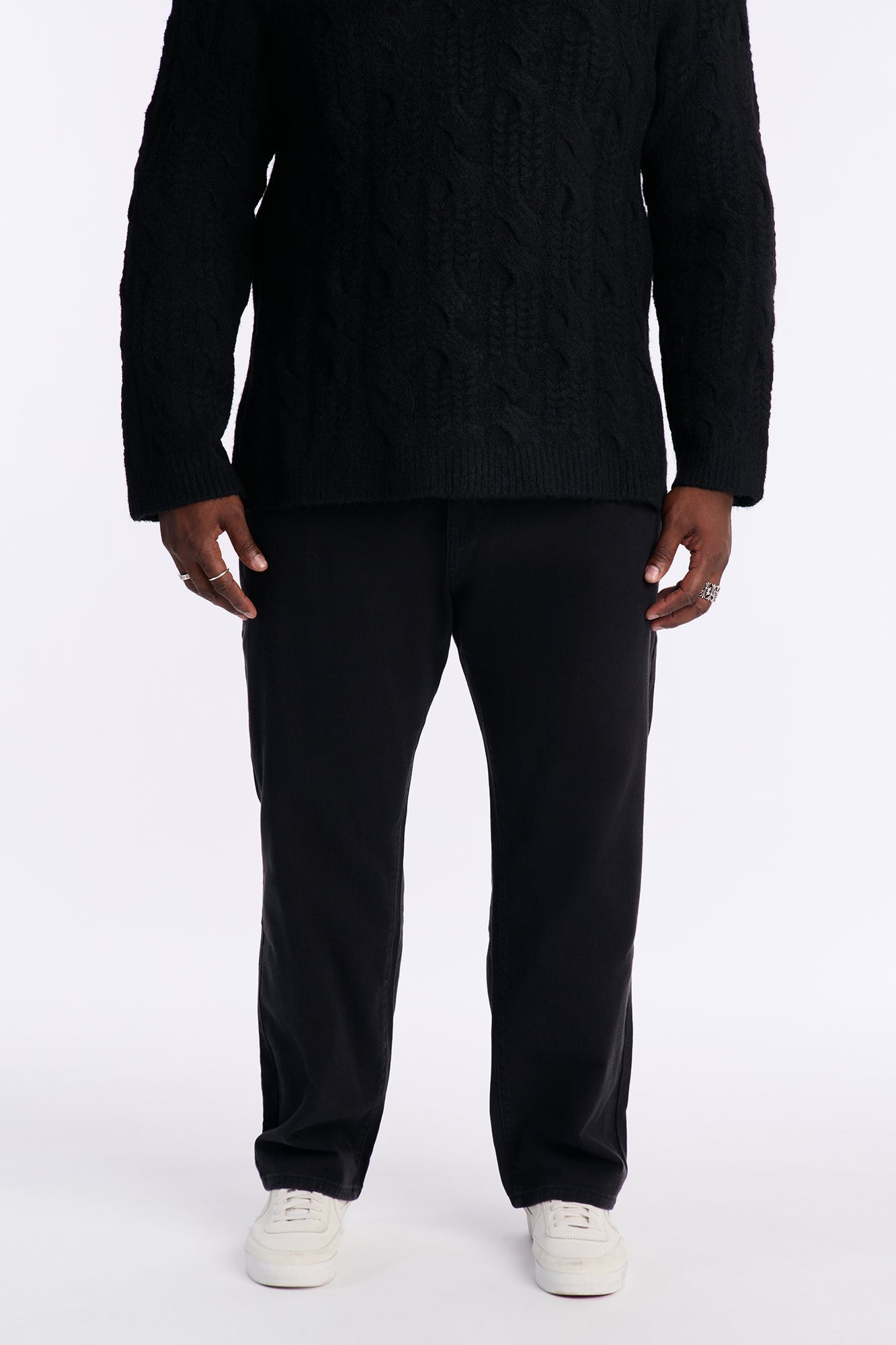 Straight Be Pleated Jean - Black