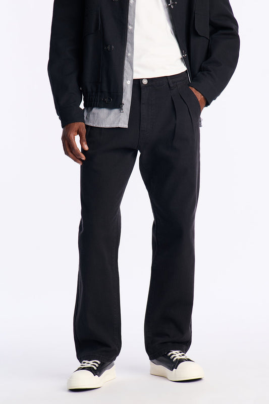 Straight Be Pleated Jean - Black
