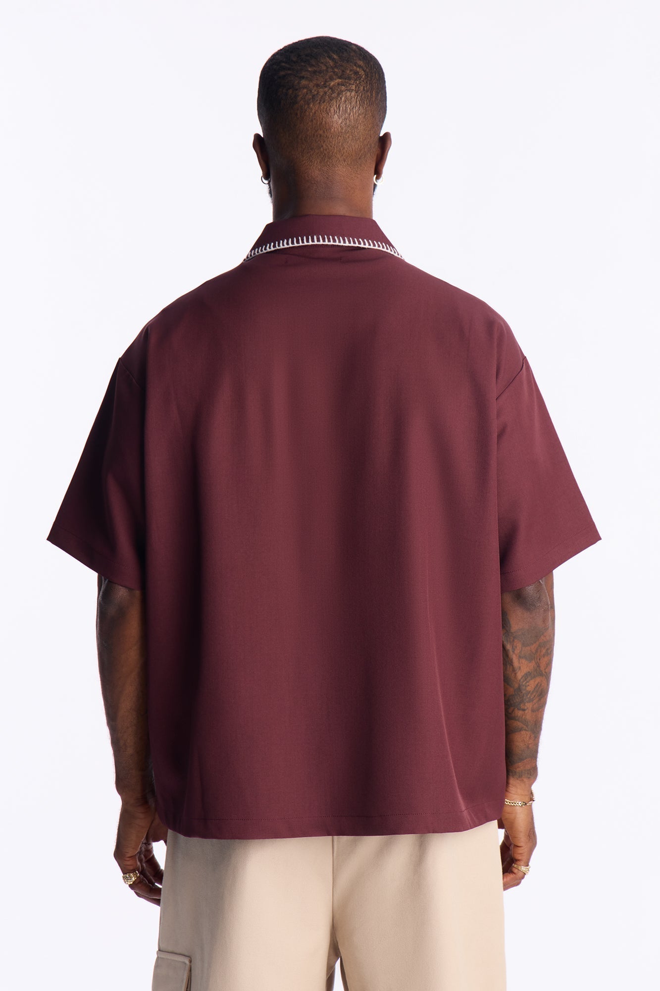 Hyde Stitch Polo - Burgundy