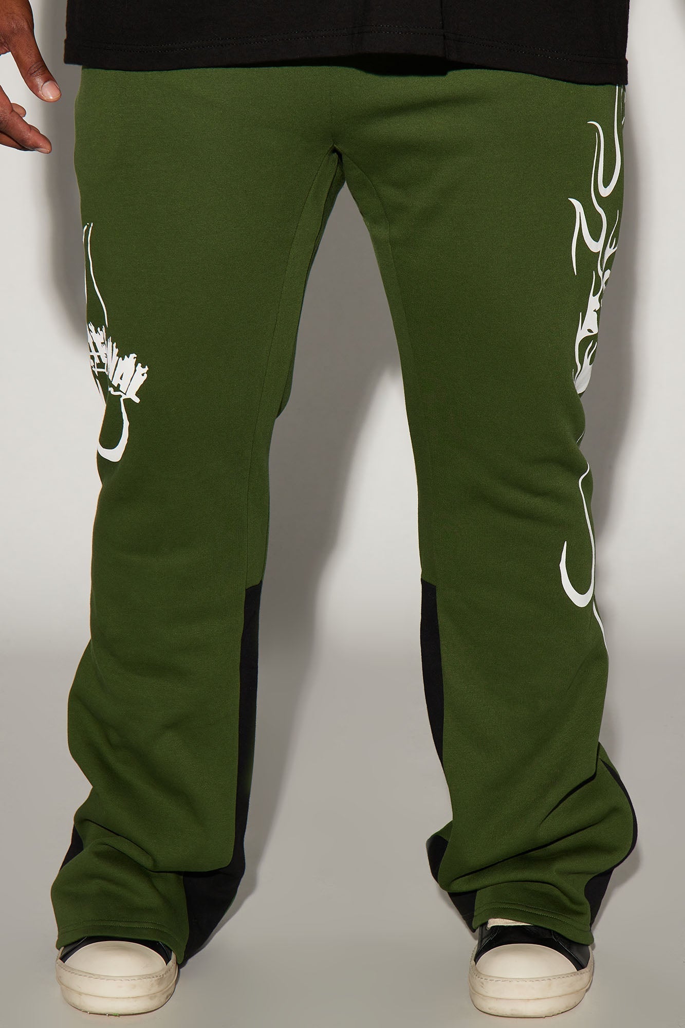 Eternal Flame Flared Sweatpants - Olive