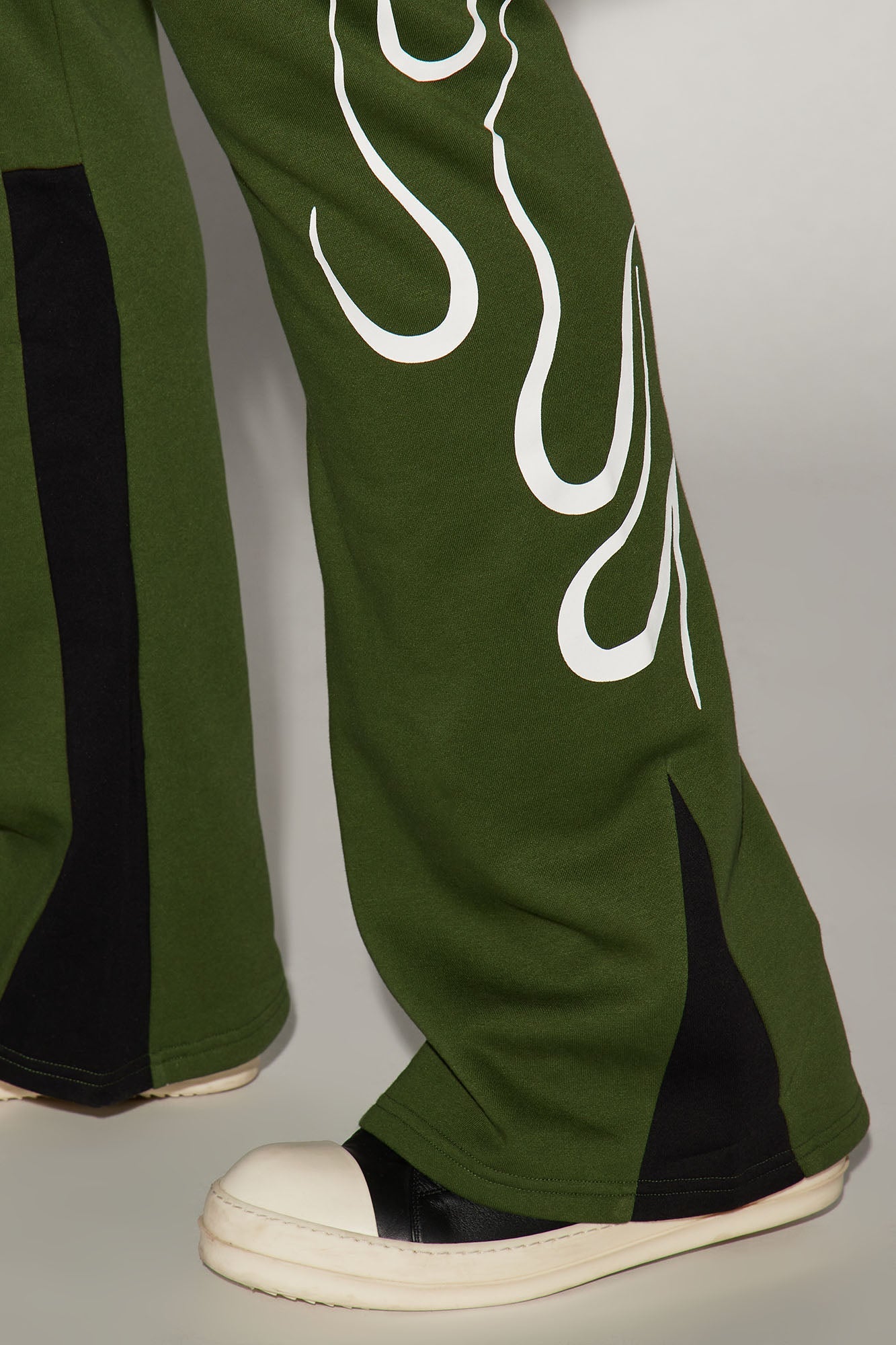 Eternal Flame Flared Sweatpants - Olive
