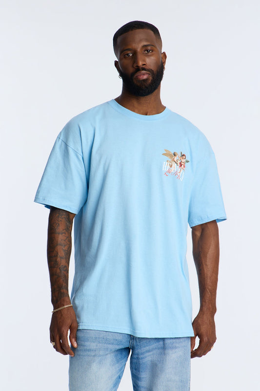 Heavenly Los Angeles Short Sleeve Tee - Light Blue
