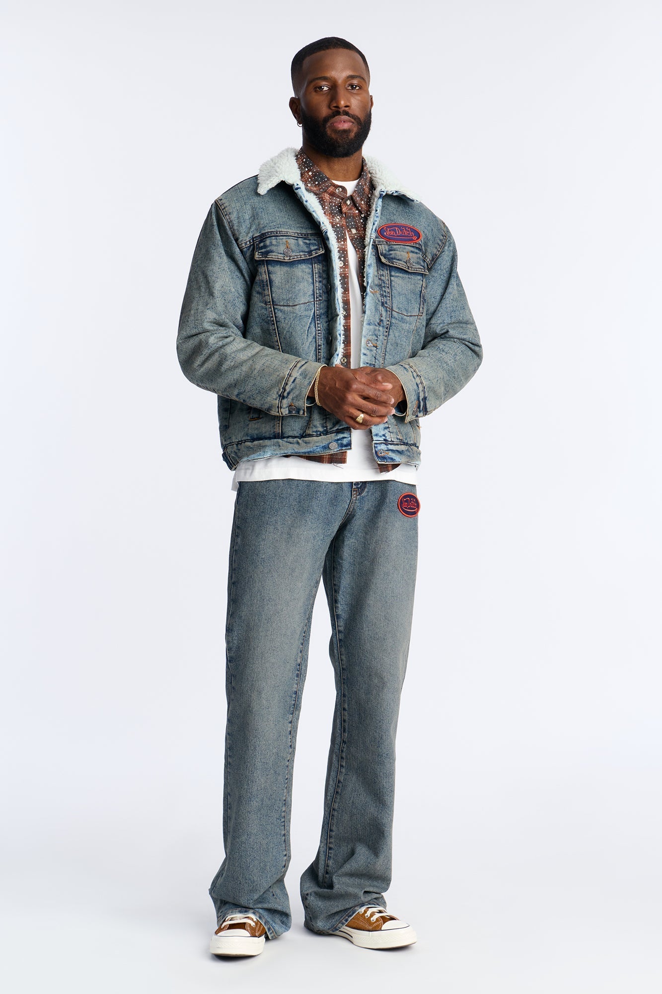 Von Dutch Pinston Denim Trucker Jacket - Vintage Wash