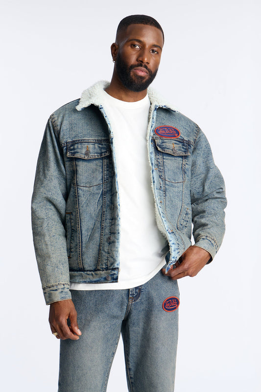 Von Dutch Pinston Denim Trucker Jacket - Vintage Wash