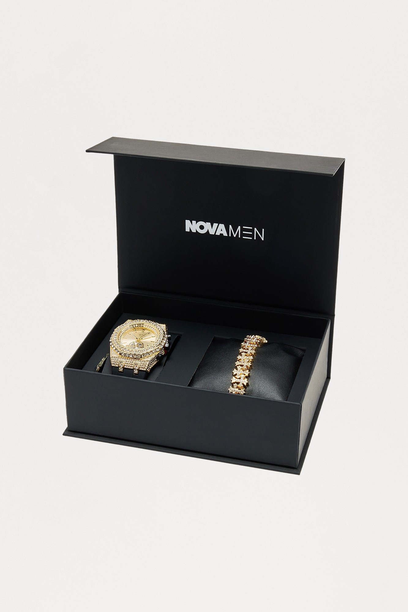 Iced 2 Piece Boxed Jewelry Set - Gold