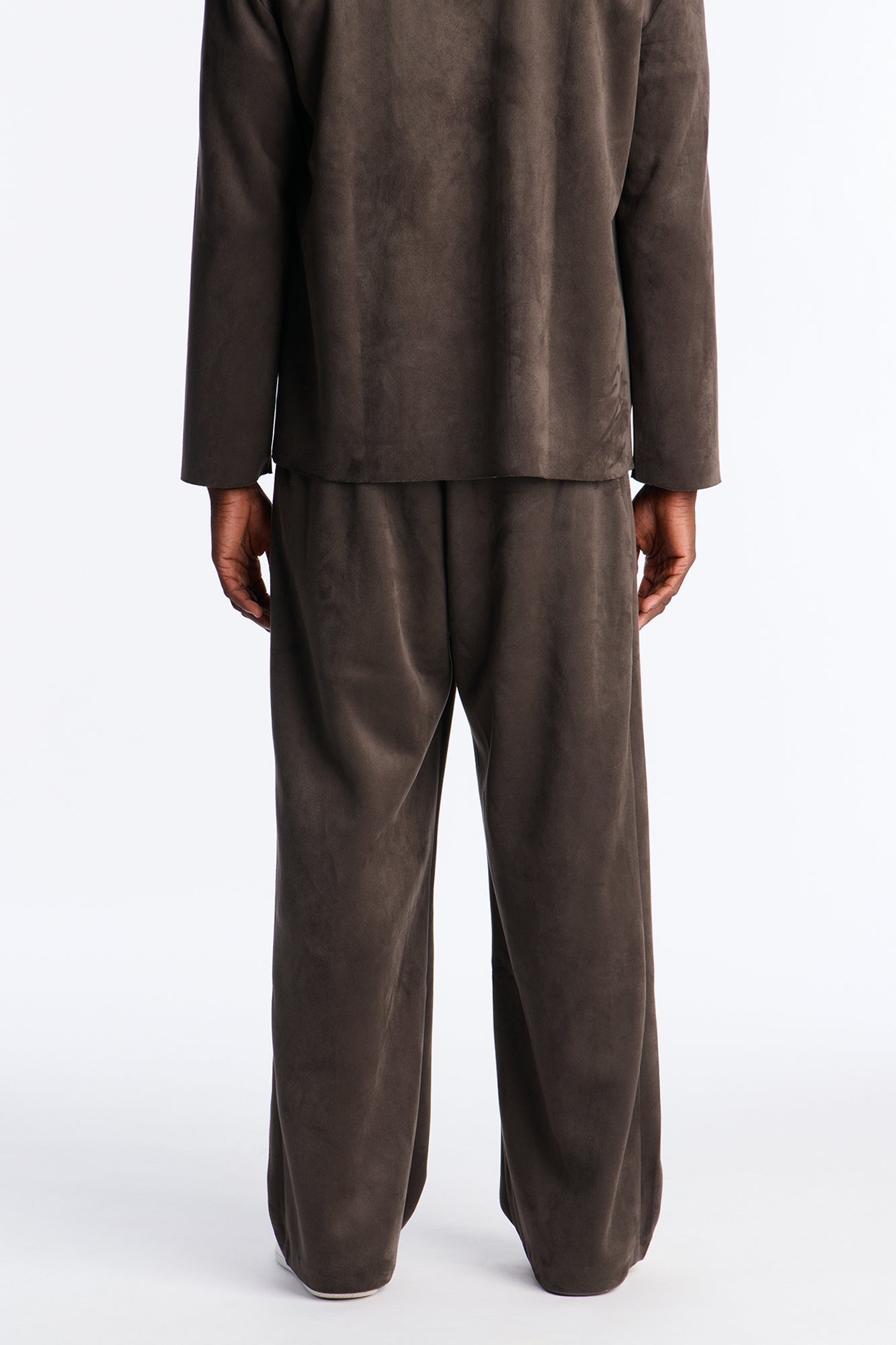 Baggy Noven Edge Suede Guekha Trouser - Grey