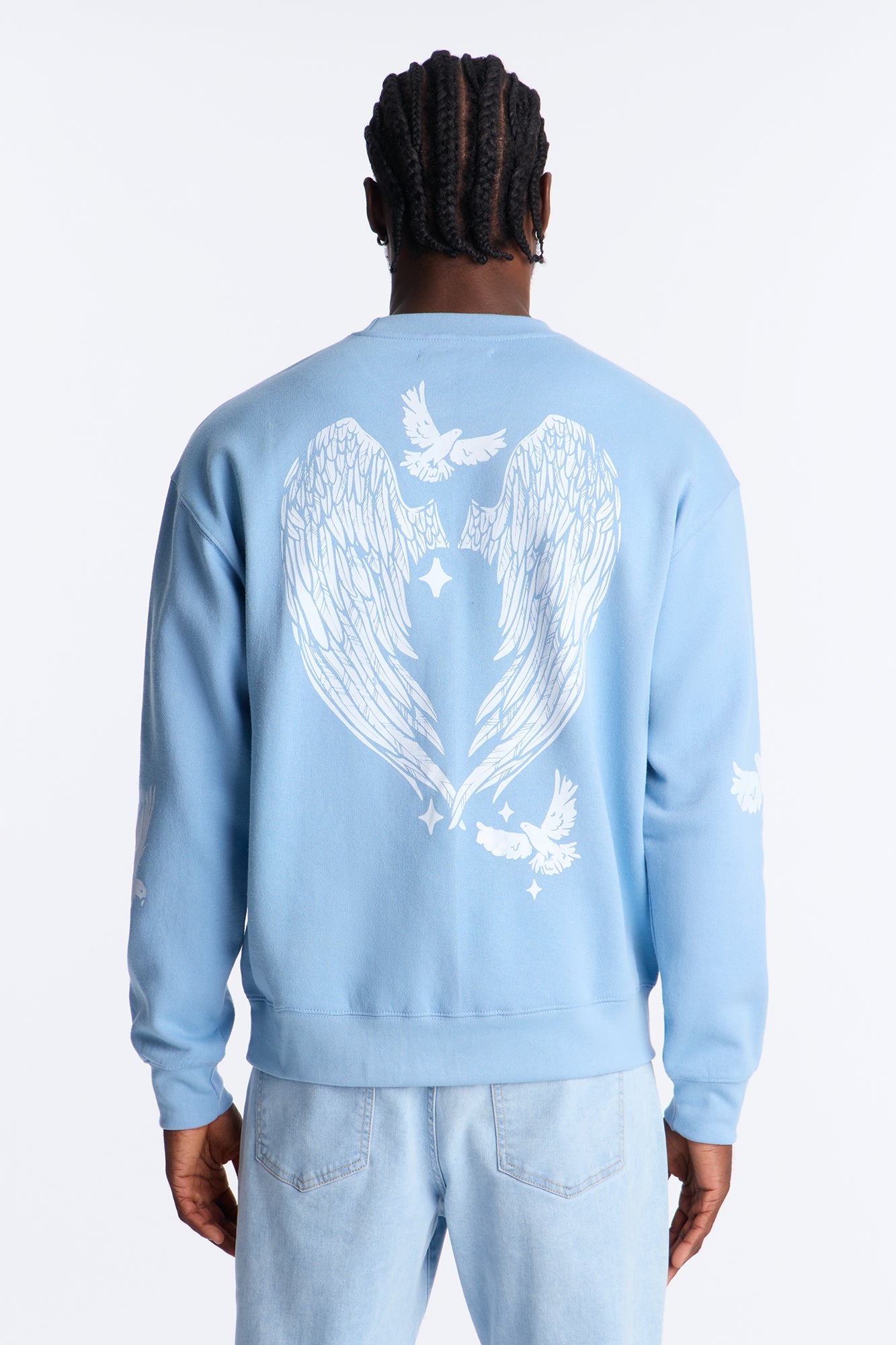 Heaven Sent Crew Neck Sweatshirt - Blue