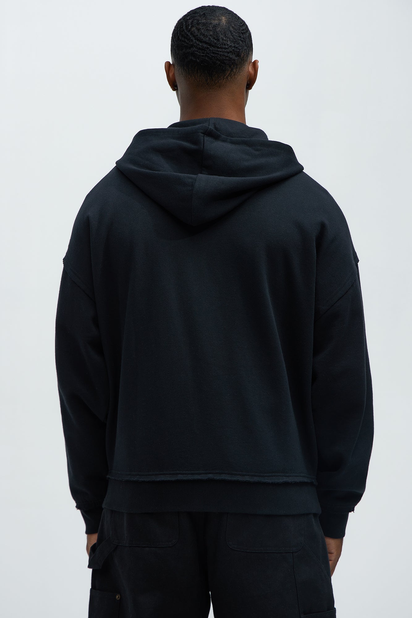 Tyson Bling Oversized Zip Hoodie - Black