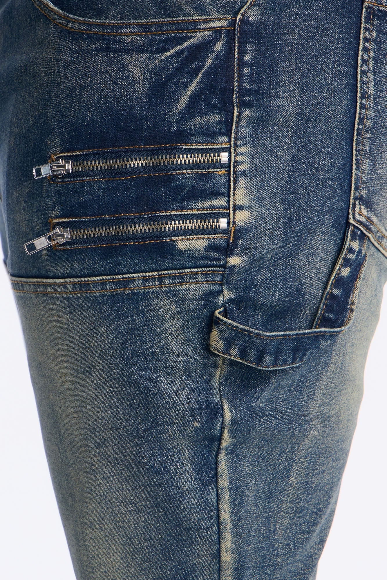 Stacked Skinny Flare Up To Me Carpenter Distressed Jean - Medium Wash