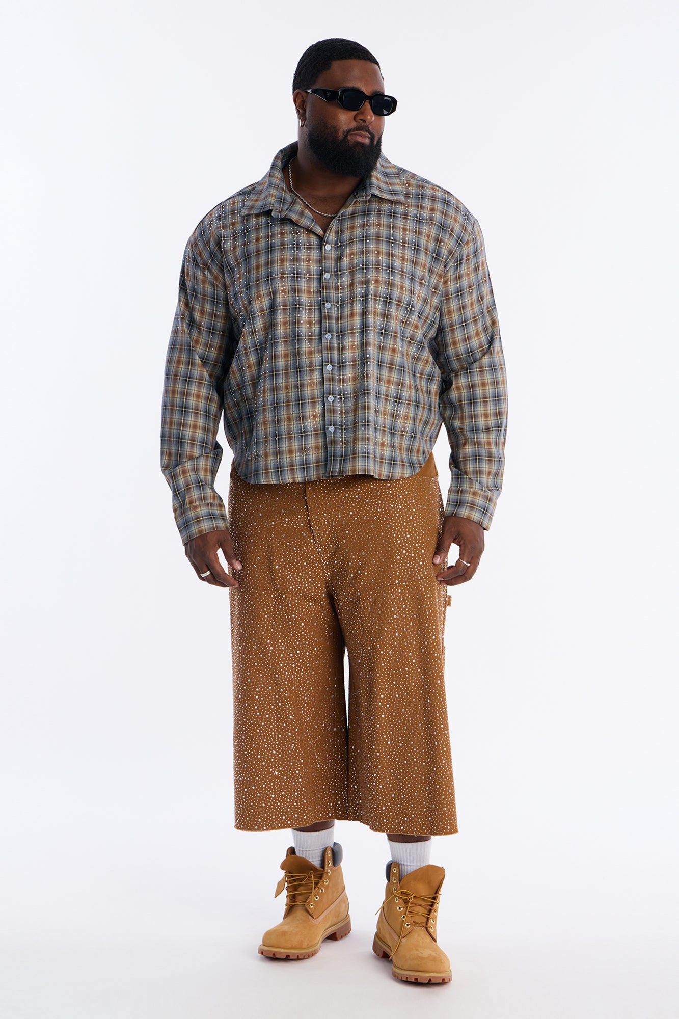 Extreme Baggy Flashing Lights Short - Tan