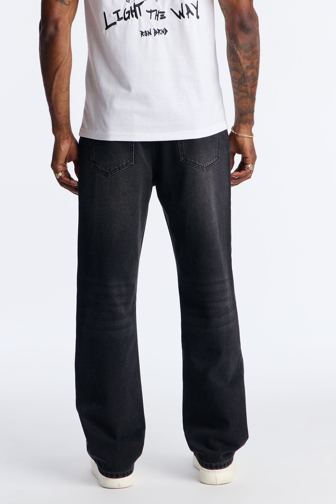 Straight Track Me Down Jean - Black/Grey