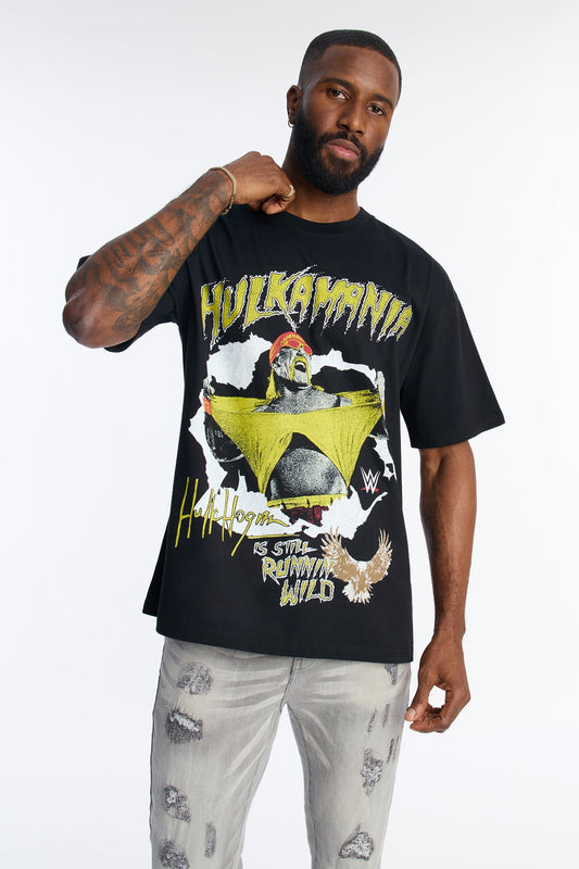 Hulk Hogan HULKAMANIA Premium Short Sleeve Tee - Black