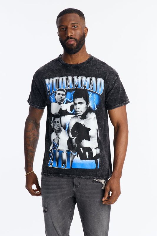 Muhammad Ali Champion Vintage Washed Short Sleeve Tee - Black Wash