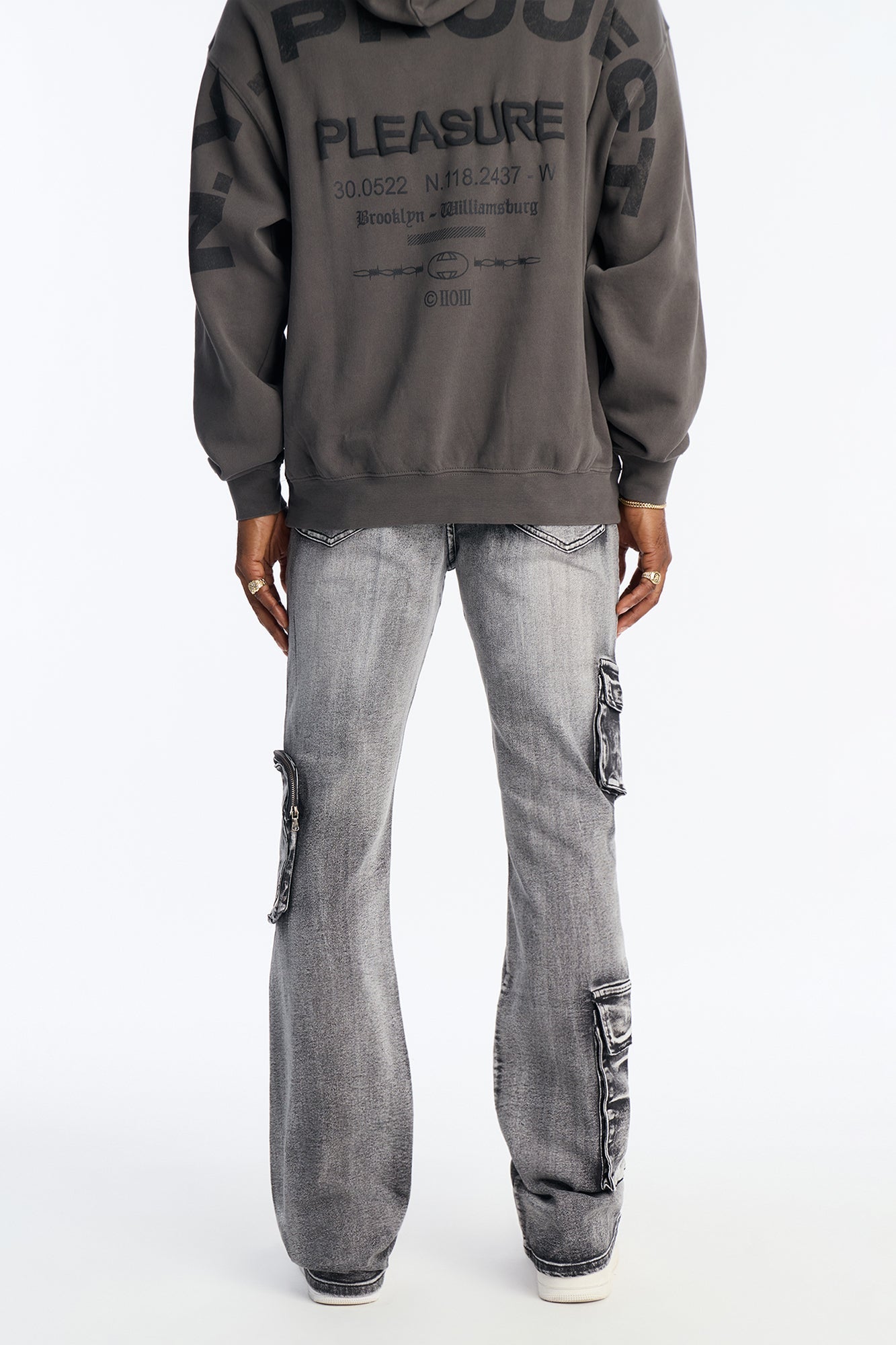 Stacked Skinny Flare Out And About Cargo Jean - Black Wash