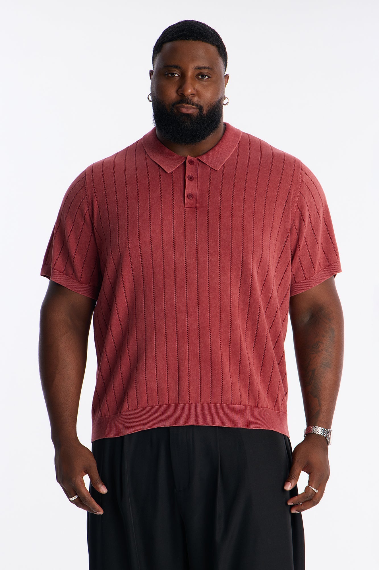 Meru Washed Polo - Burgundy