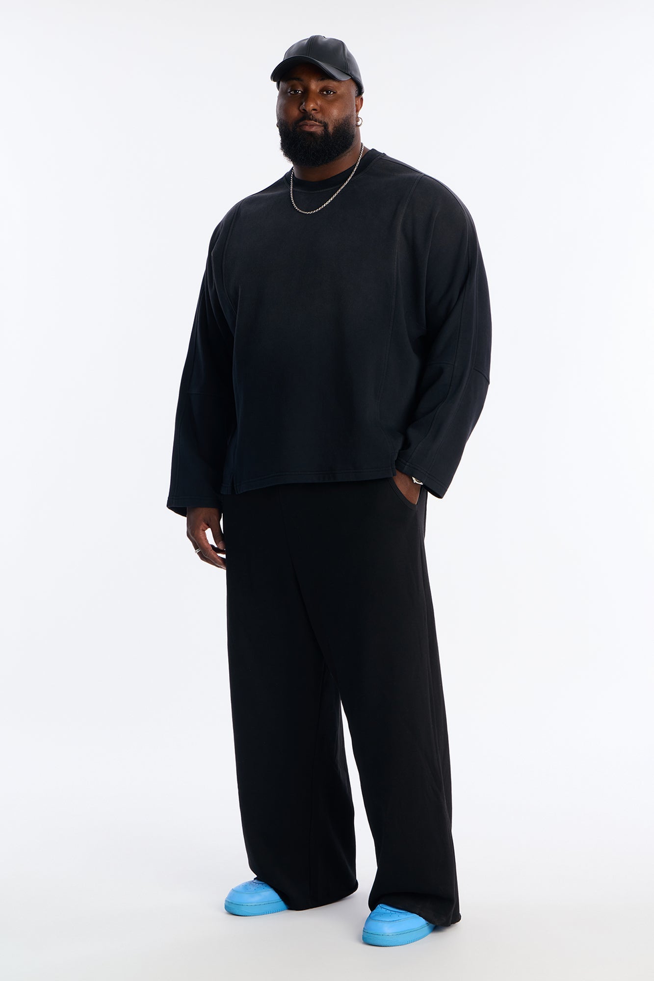 Raw Heavyweight Wide Leg Sweatpants - Black
