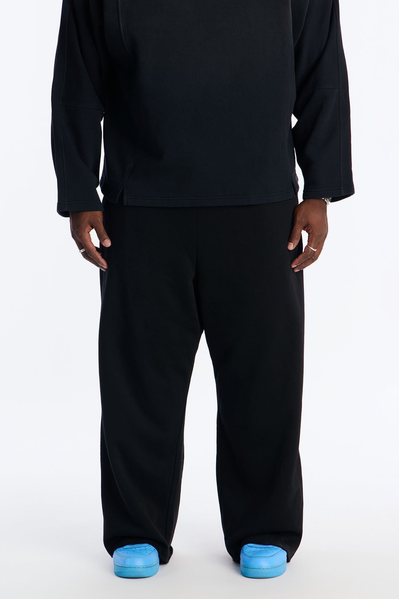 Raw Heavyweight Wide Leg Sweatpants - Black