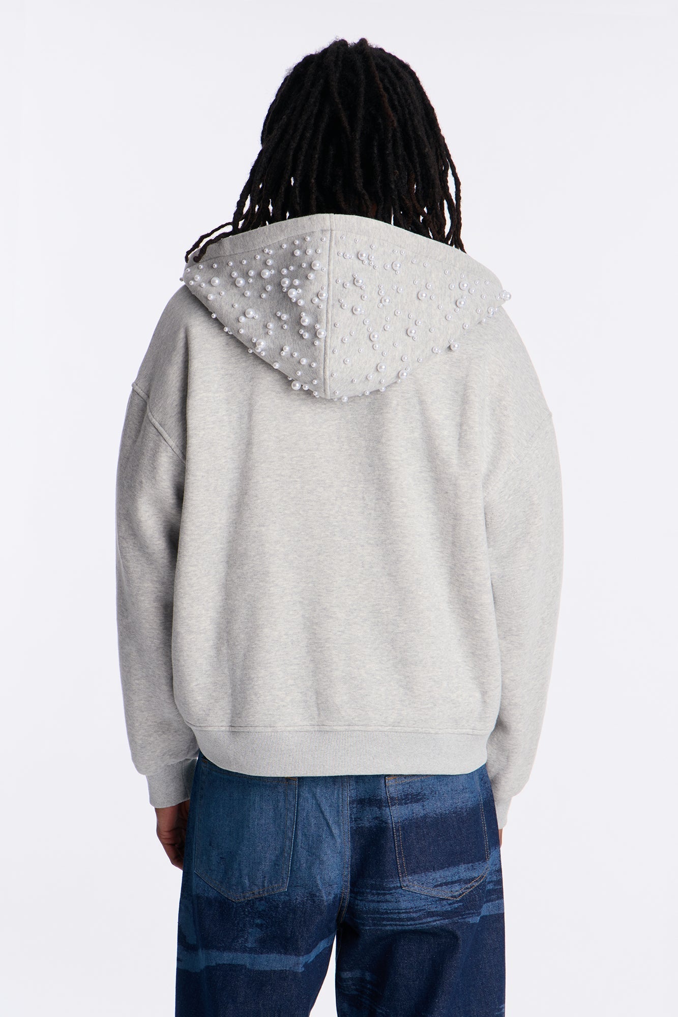 Pearl Oversized Zip Hoodie - Heather Grey