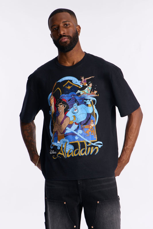 Disney Aladdin Boxy Short Sleeve Tee - Black