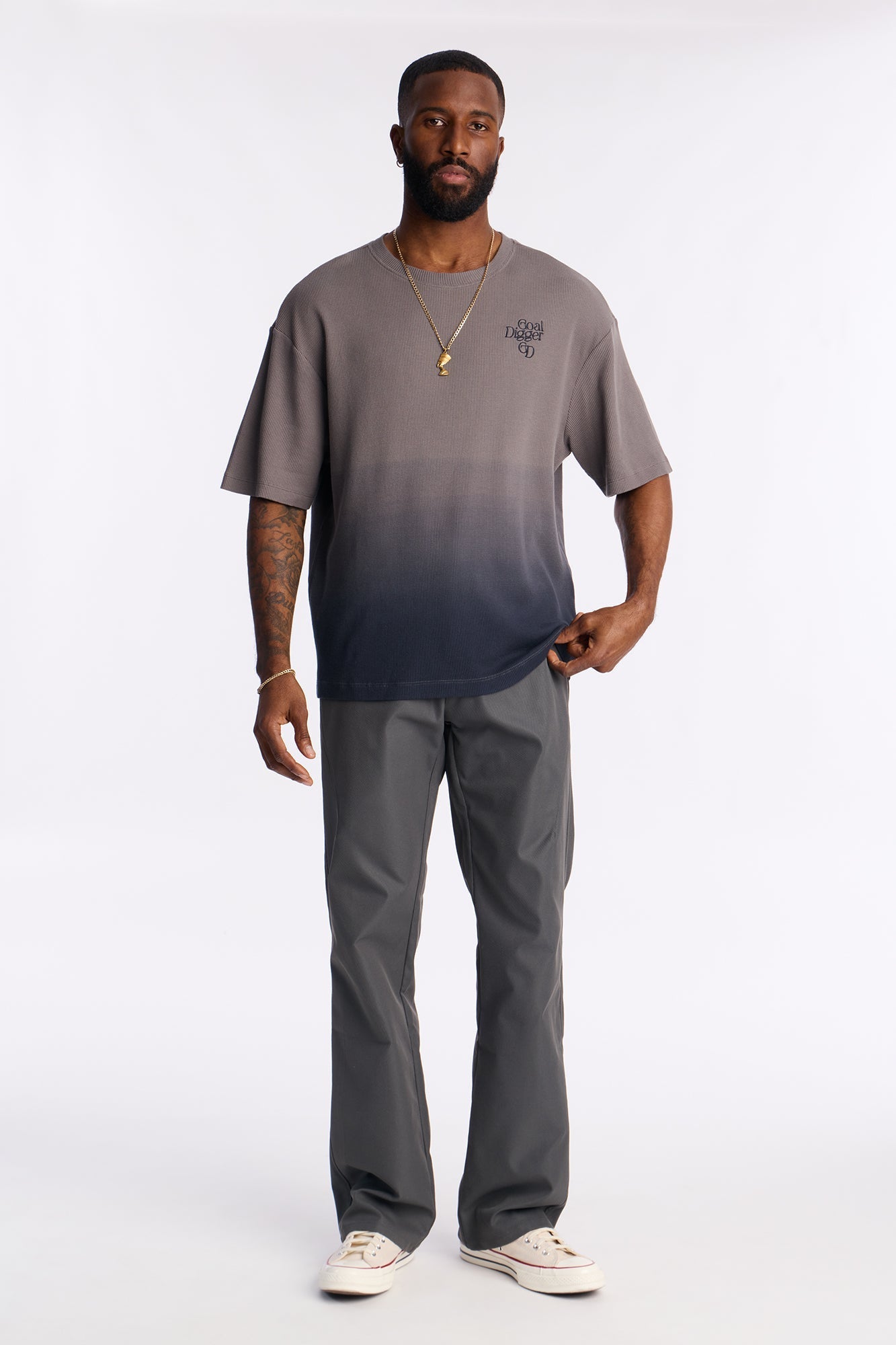 Stacked Slim Flare Thriving Pant - Grey